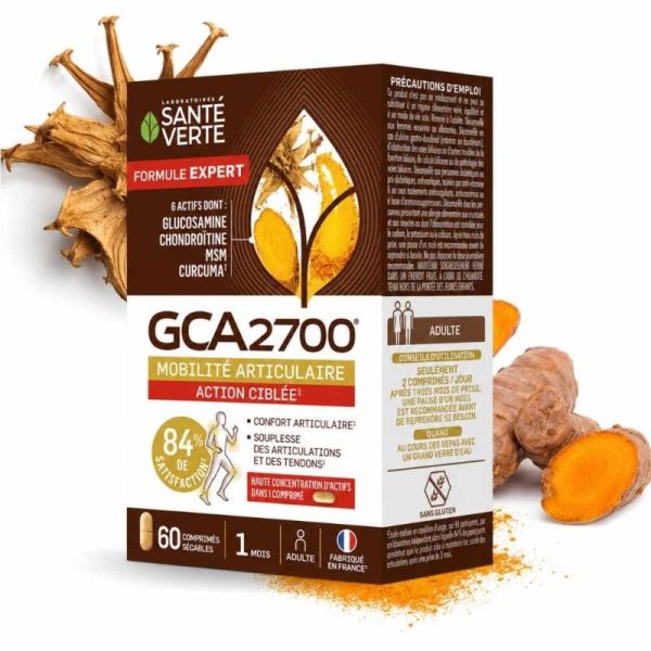 Santé Verte GCA 2700 - 60 Comprimés - Confort, souplesse et mobilité articulaire
