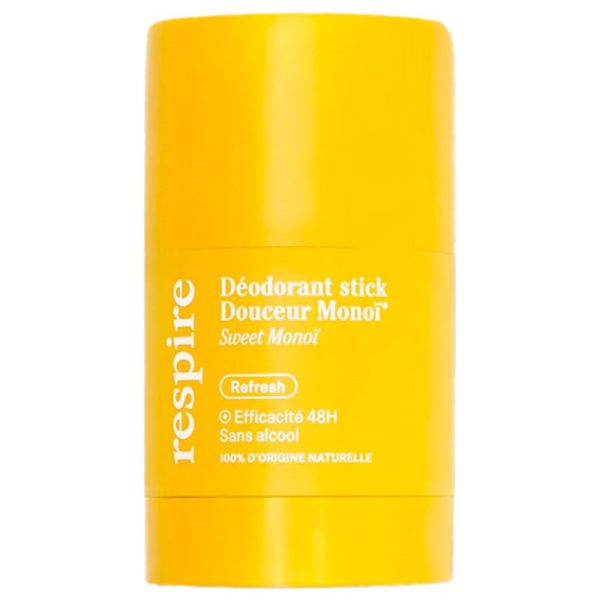 Respire Déodorant Stick Efficacité 48h Bio - 50 g - Monoï - Protection 48h naturelle