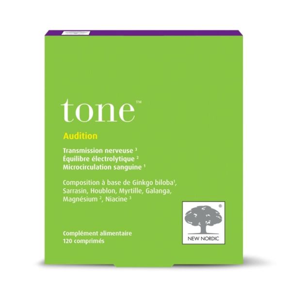 New Nordic Tone 120 comprimés - Préserve le confort auditif et réduit les sifflements d'oreilles
