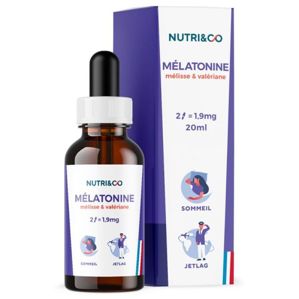 Nutri&Co Mélatonine - 20 ml - Favorise l’endormissement et le sommeil réparateur