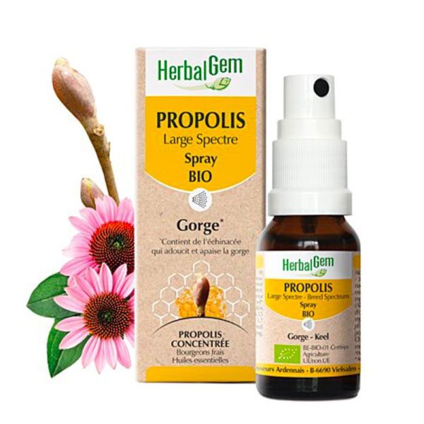 HerbalGerm Spray Propolis Large Spectre Bio - Gorge - 15ml