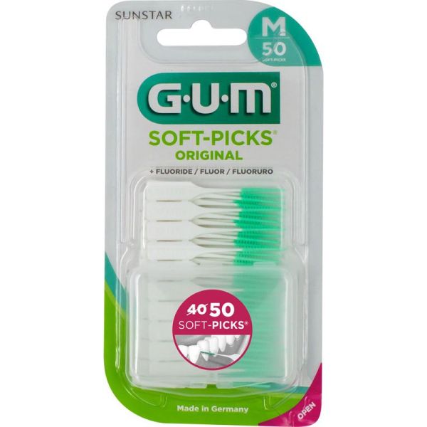 GUM Soft-Picks Original - 50 Bâtonnets Interdentaires Medium