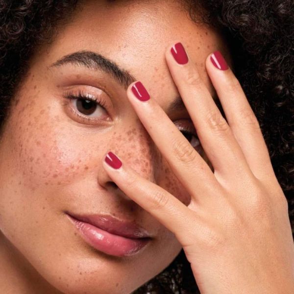 Poderm Vernis Color Care Tea Tree Rouge Rose 8 ml - Vernis soin rose-rouge élégant longue tenue