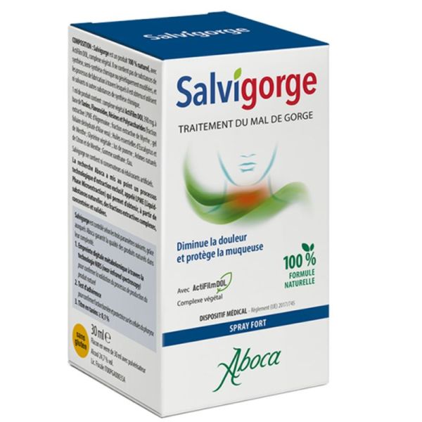 Aboca Salvigorge 30ml – Traitement du Mal de Gorge, Spray Sans Alcool