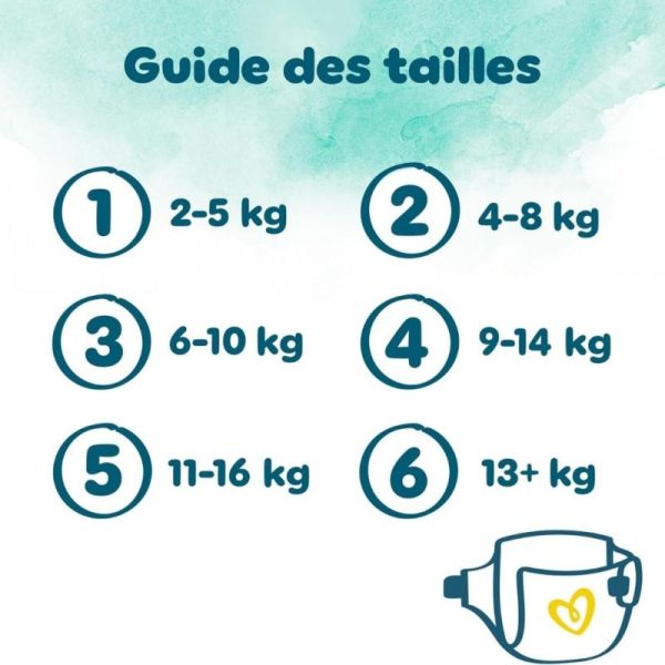 Pampers Harmonie Couches Taille 3 (6-10kg) Maxi Economy Pack x 96 couches - Protection douce et absorption jusqu'à 12h