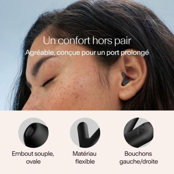 Alpine Silence Black Paire de bouchons d'oreille - Calme ultime pour la concentration, le sommeil et les voyages