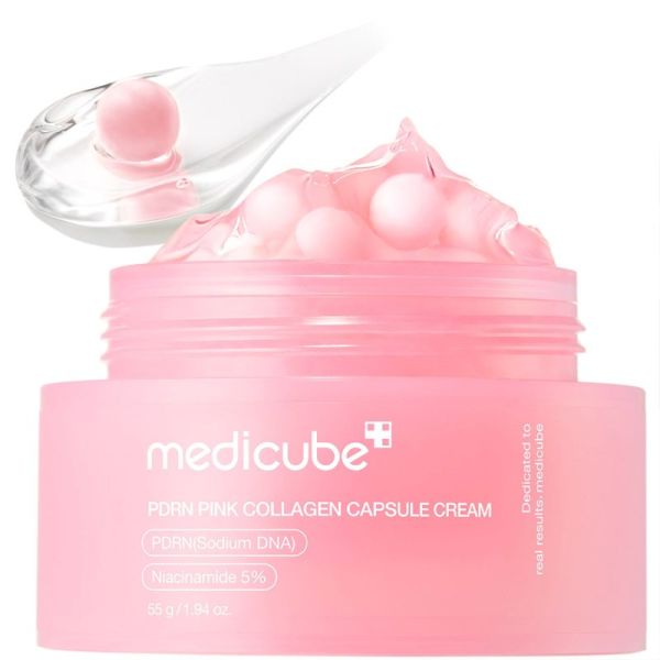 Medicube Crème Capsule Collagène Rose PDRN 55g – Éclat et fermeté