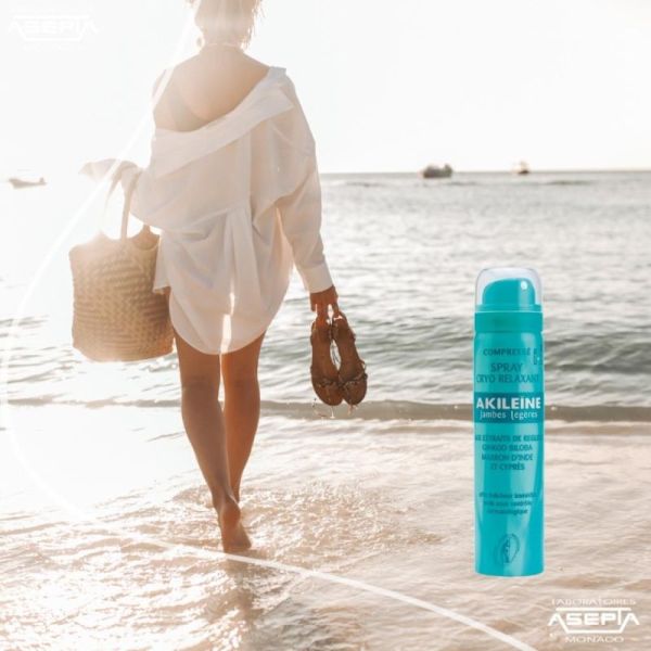 Akileïne Spray Cryo Relaxant Jambes Légères - 75 ml - Soulagement express pour jambes fatiguées
