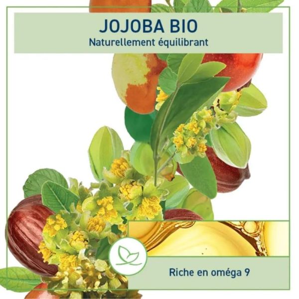 Natessance Huile de Jojoba BIO Flacon de 100 ml - Rééquilibre, adoucit et revitalise la peau et les cheveux