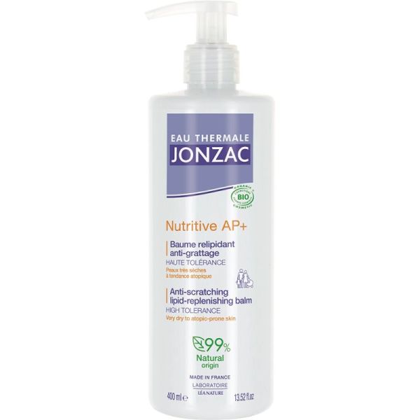 Eau Thermale Jonzac Nutritive AP+ Baume Relipidant Intensif Bio - 400 ml - Apaise, nourrit et restaure