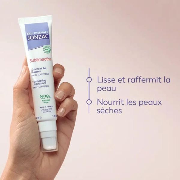 Jonzac Sublimactive Anti-Âge Cellulaire Crème Riche Lissante Bio - Raffermit et Protège - 40ml