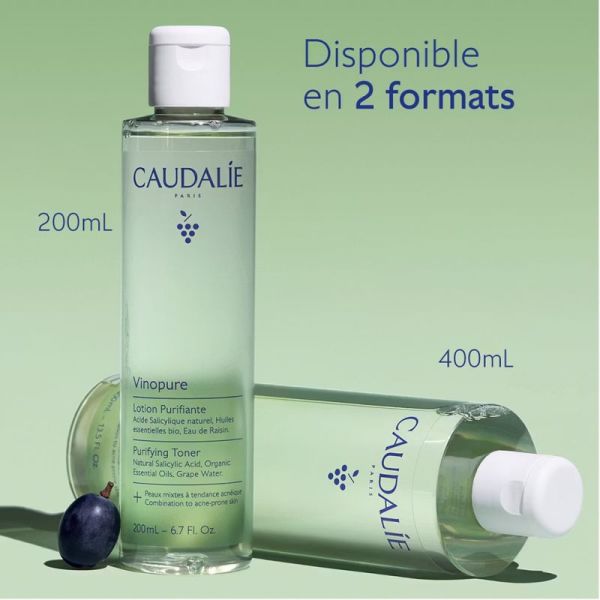 Caudalie Vinopure Lotion Purifiante à l'Acide Salicylique 200ml – Pureté et fraîcheur