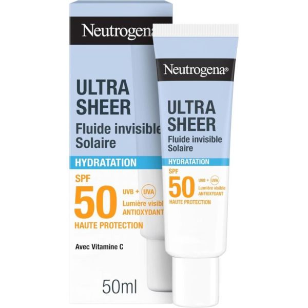 Neutrogena Ultra Sheer Hydratation Fluide Solaire Invisible SPF50 Visage - 50ml