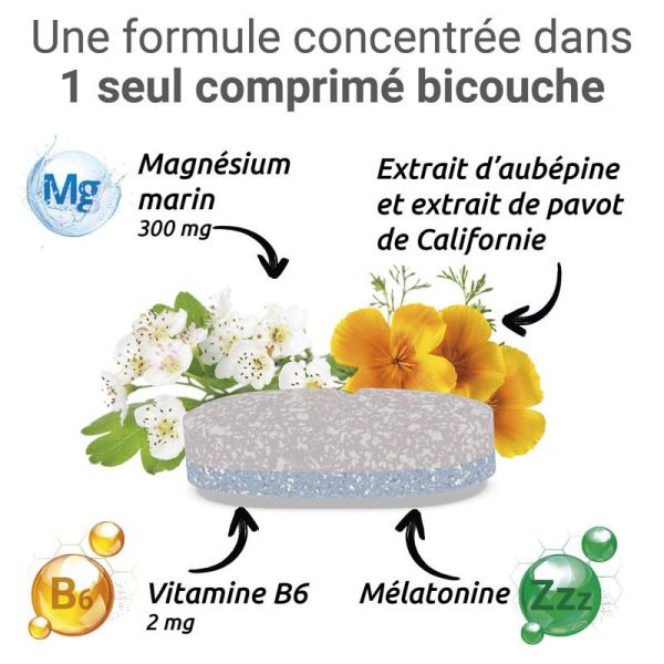 Mag2 Sommeil 30 comprimés - Sommeil rapide, sérénité et relaxation