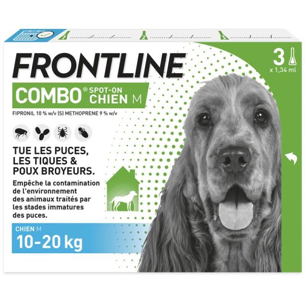 Frontline Combo Spot-On Chien M de 10-20kg - 3 pipettes