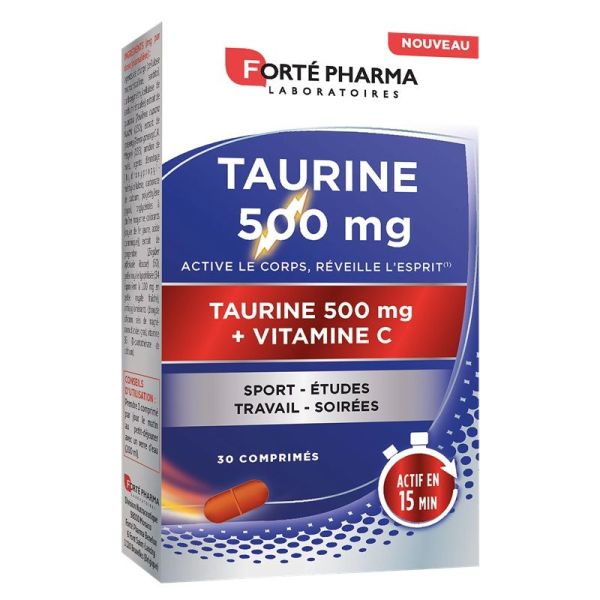 Forté Pharma Taurine 500mg Formule “Coup de Boost” - 30 Comprimés