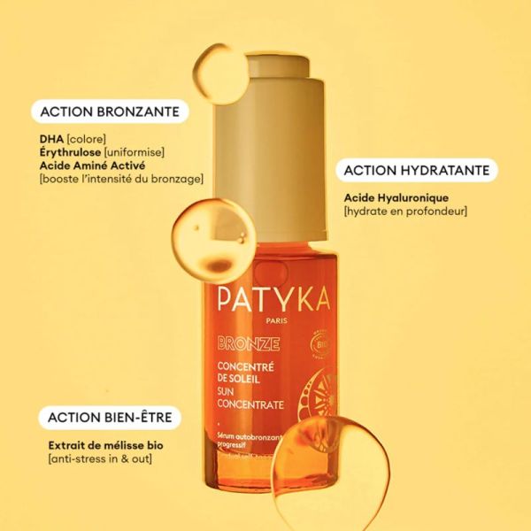 Patyka Bronze Concentré de Soleil Bio 15ml – Sérum autobronzant progressif