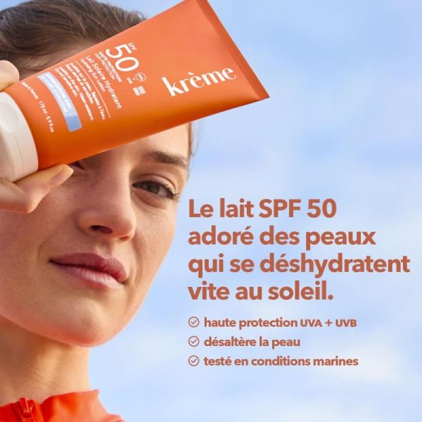 Krème Lait Solaire Hydratant SPF50 - 175ml - Haute protection et hydratation des peaux sensibles
