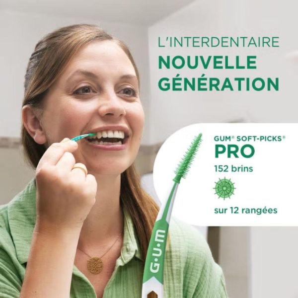 GUM Soft-Picks Pro Small Bâtonnets interdentaires 100 unités - Nettoyage interdentaire doux et efficace