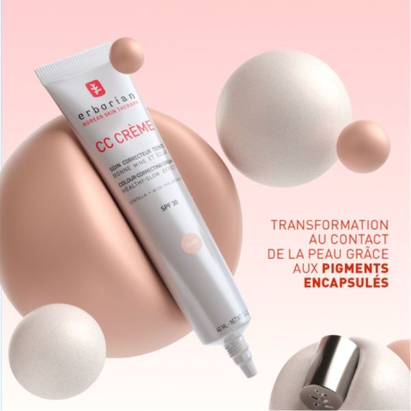 Erborian CC Crème à la Centella SPF30 40ml Teinte Clair – Soin correcteur teinté illuminateur