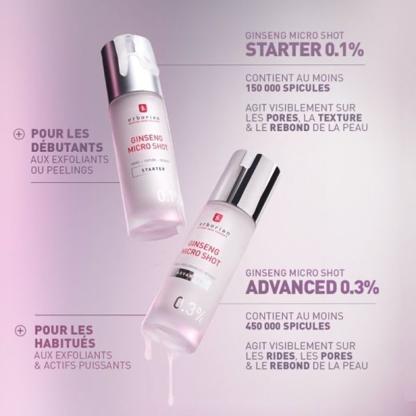 Erborian Ginseng Micro Shot Serum Advanced 0.3% - Sérum anti-âge intensif, rides installées et fermeté absolue