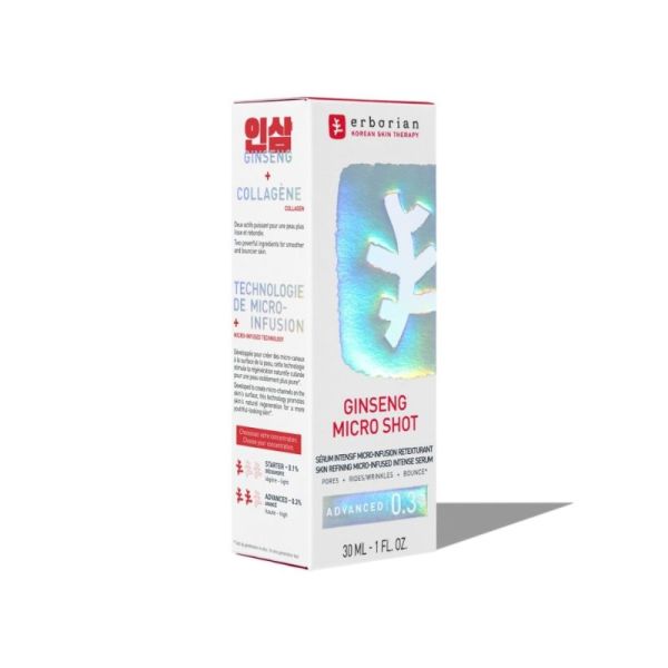 Erborian Ginseng Micro Shot Serum Advanced 0.3% - Sérum anti-âge intensif, rides installées et fermeté absolue