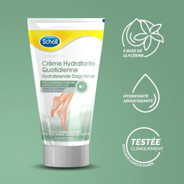 Scholl ExpertCare Crème Hydratante Quotidienne 150ml – Hydratation et douceur