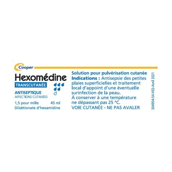 Hexomedine transcutanée solution 45ml