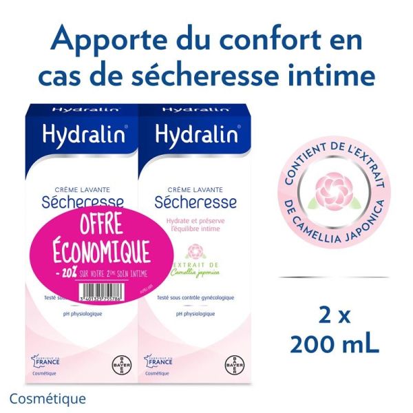 Hydralin Soin Lavant Intime Sécheresse - Lot 2 x 200 ml – Hydratation & Confort