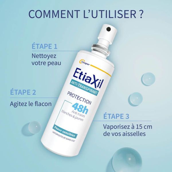 Etiaxil Anti-transpirant Protection 48h Peaux Sensibles Spray - 100ml