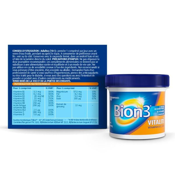 Bion3 Vitalité 30 comprimés - Vitamines contre la fatigue