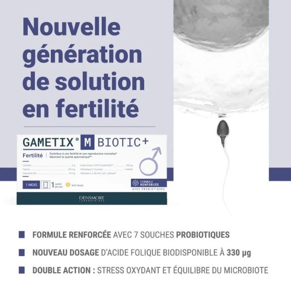 Densmore Gametix M Biotic + - 1 mois - Contribue à une fertilité et une reproduction normales