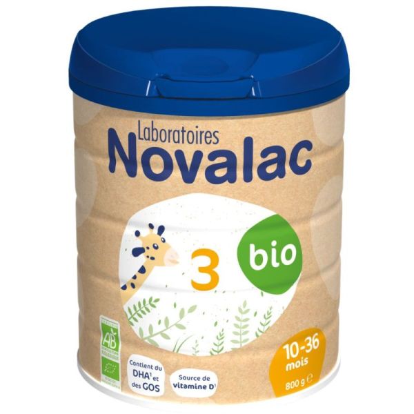 Novalac Bio 3 Lait en Poudre 3ème Âge Bio 10-36 Mois - 800g