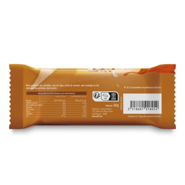 Eafit La Barre Protéinée Noix & Caramel 40g – Barre protéinée végétale aux fruits à coque et caramel