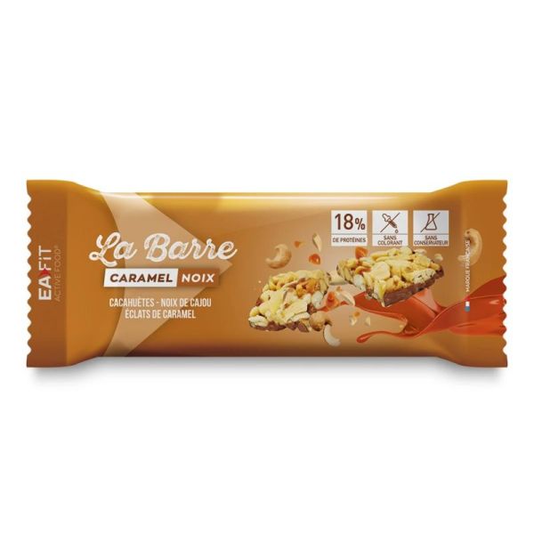 Eafit La Barre Protéinée Noix & Caramel 40g – Barre protéinée végétale aux fruits à coque et caramel