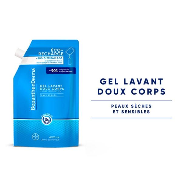 BepanthenDerma® Gel Lavant Doux Corps Éco-Recharge 400ml