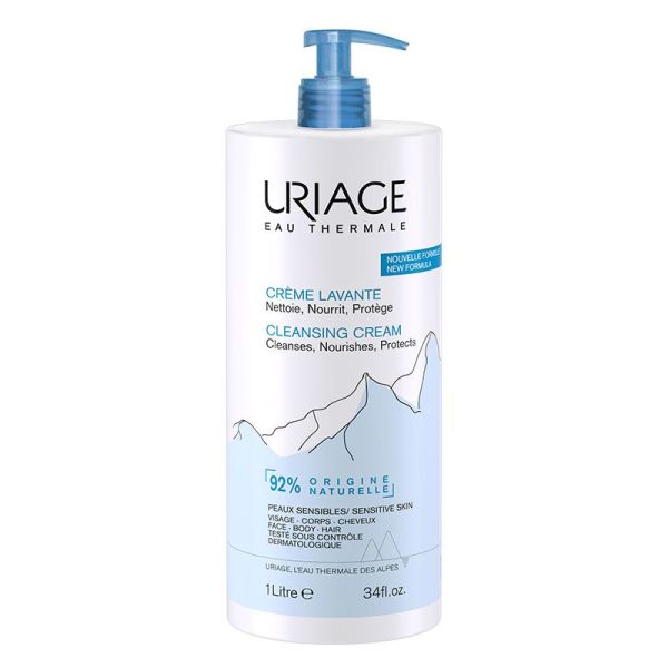Uriage Crème Lavante - 1 L - Nettoyant Nourrissant Visage, Corps & Cheveux