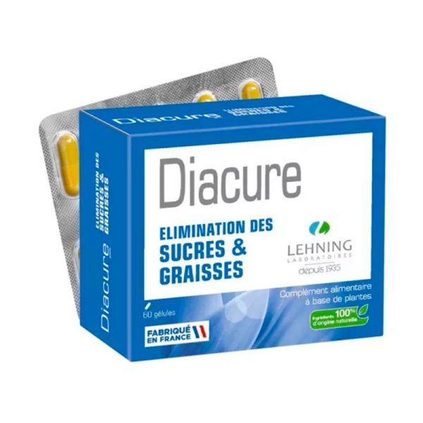 Lehning Diacure - Élimination des Sucres & des Graisses - 60 gélules