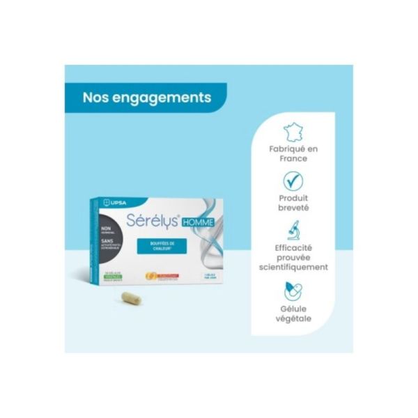 Sérélys Homme 30 gélules – confort de l’andropause et réduction des bouffées de chaleur