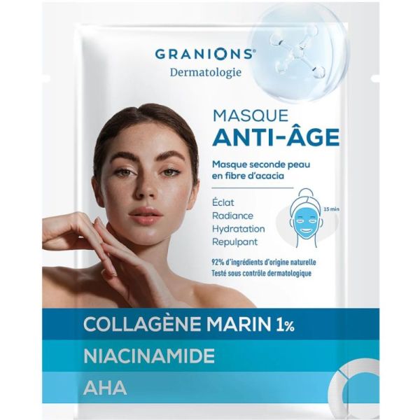 Granions Dermatologie Masque Seconde Peau Visage Anti-Âge Éclat - 1 Masque