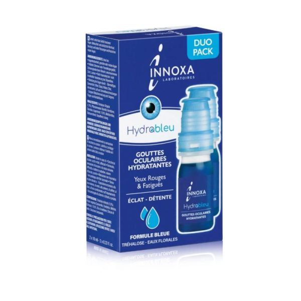 Innoxa Hydrableu Gouttes Oculaires Hydratantes 2x10ml - Soulage l'irritation et restaure le confort oculaire