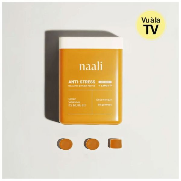Naali Gummies Anti-Stress & Anxiété au Safran - 42 Gummies Mangue