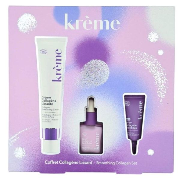 Krème Coffret Collagène Lissant Crème Collagène 50 ml + Sérum Collagène Anti-Rides 8 ml + Sérum Yeux Collagène Anti-Rides 5 ml - Lissage et fermeté