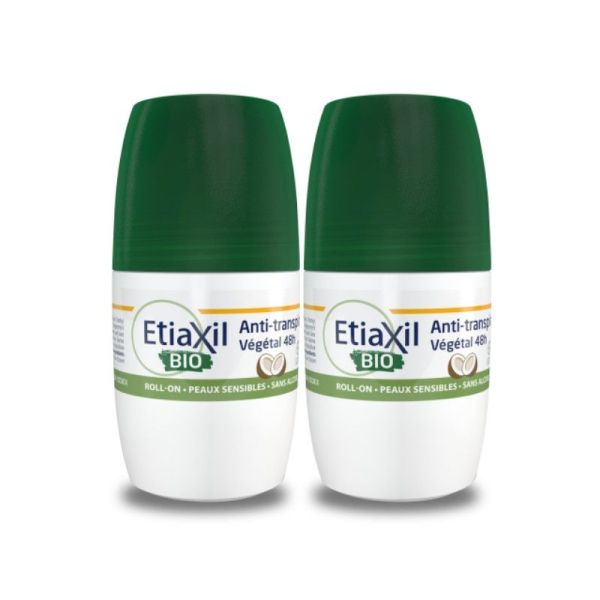 Etiaxil Anti-Transpirant Végétal 48h BIO Roll-On - Lot de 2 x 50ml