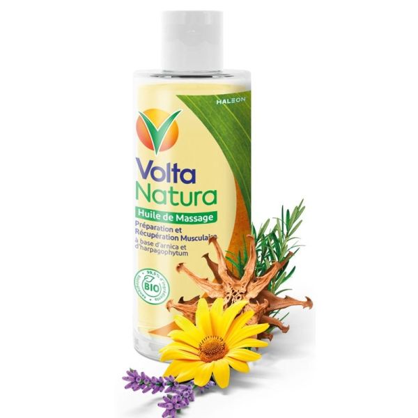 VoltaNatura Huile de Massage Préparation et Récupération Musculaire Bio - 100ml