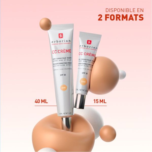 Erborian CC Crème à la Centella SPF30 40ml Teinte Doré – Soin correcteur teinté illuminateur