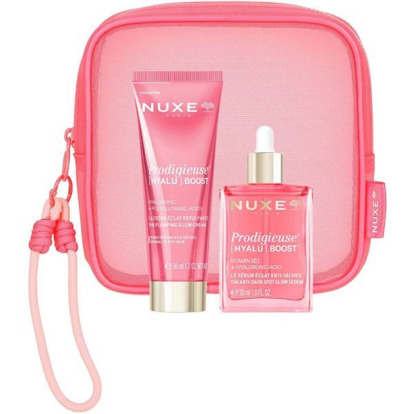 Nuxe Prodigieuse Hyalu Boost Routine Plump & Glow - Crème Éclat 50ml + Sérum Éclat 30ml - Repulpe, unifie et révèle l’éclat