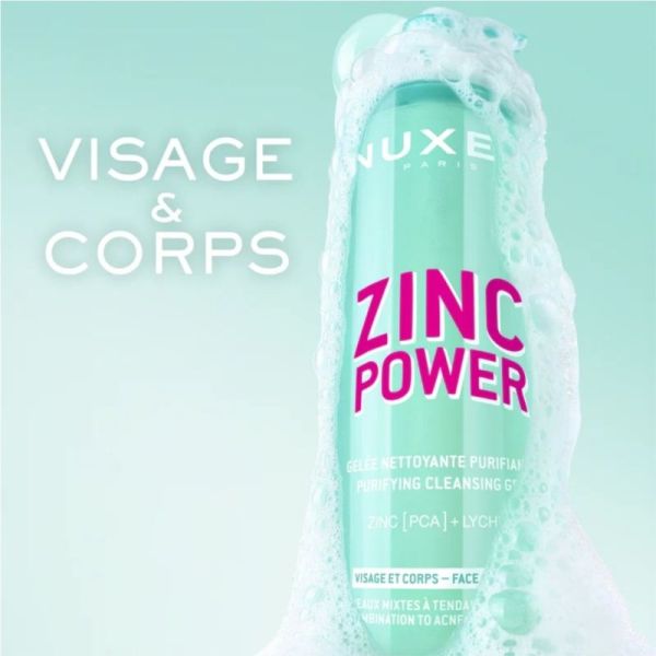 Nuxe Zinc Power Gelée Nettoyante Purifiante 400ml - Nettoyage purifiant anti-imperfections