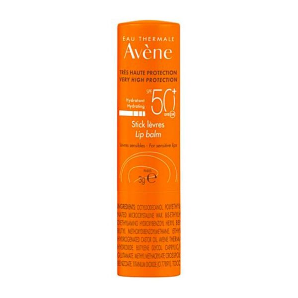 Avène Stick lèvres SPF50+ - 3g - Protection solaire et hydratation longue durée des lèvres