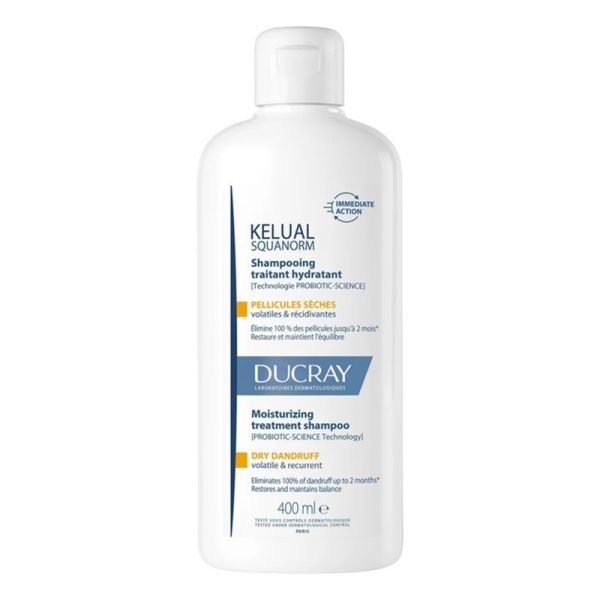 Ducray Kelual Squanorm - Shampoing Traitant Régulateur Pellicules Sèches - 400ml